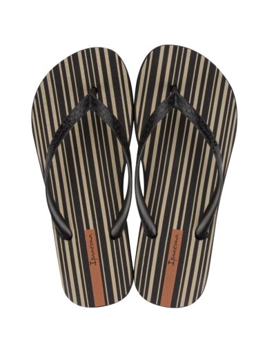 Ipanema Classica Hap moteriškos šlepetės juodos ir smėlio spalvos 83539-AR971