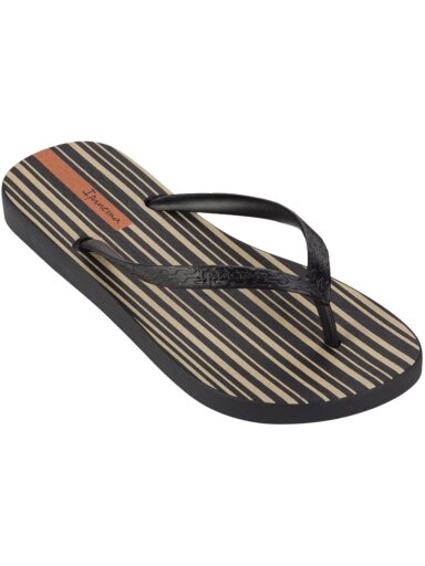 Ipanema Classica Hap moteriškos šlepetės juodos ir smėlio spalvos 83539-AR971