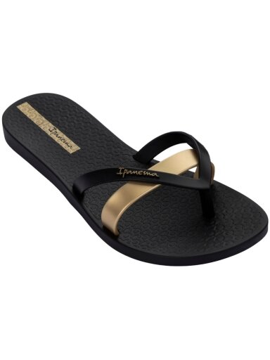 Ipanema Kirei Fem moteriškos šlepetės juodos ir auksinės spalvos 81805-AT156