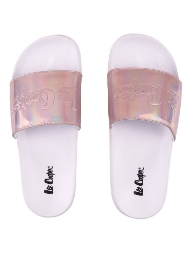 Lee Cooper baltos ir perlinės spalvos moteriškos šlepetės LCW-23-42-1738LA