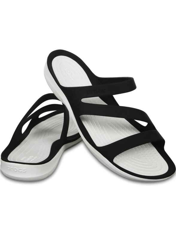 Crocs Swiftwater Sandal W moteriškos šlepetės juodos ir baltos 203998 066 3