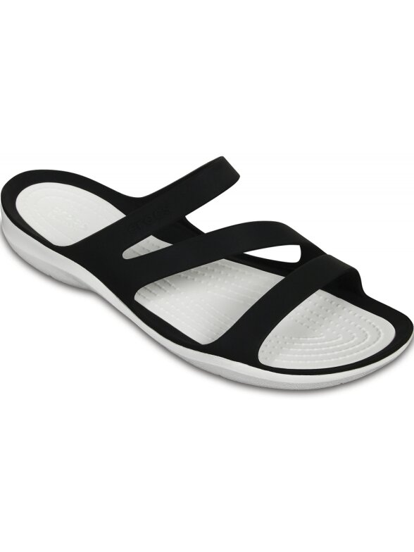 Crocs Swiftwater Sandal W moteriškos šlepetės juodos ir baltos 203998 066 4