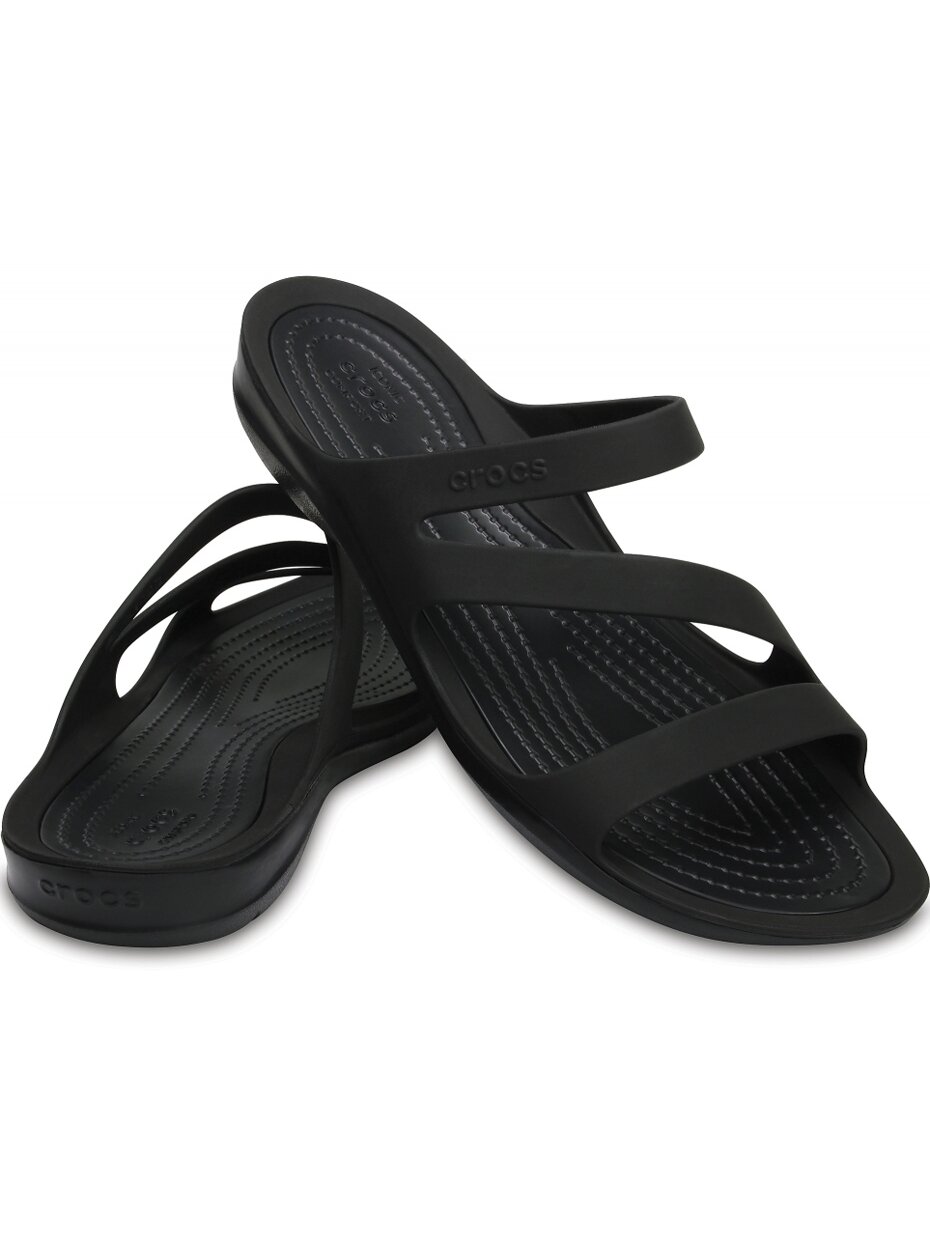 Crocs Swiftwater Sandal moteriškos šlepetės W juodos 203998 060 4 Crocs Swiftwater Sandal moteriškos šlepetės W juodos 203998 060 4
