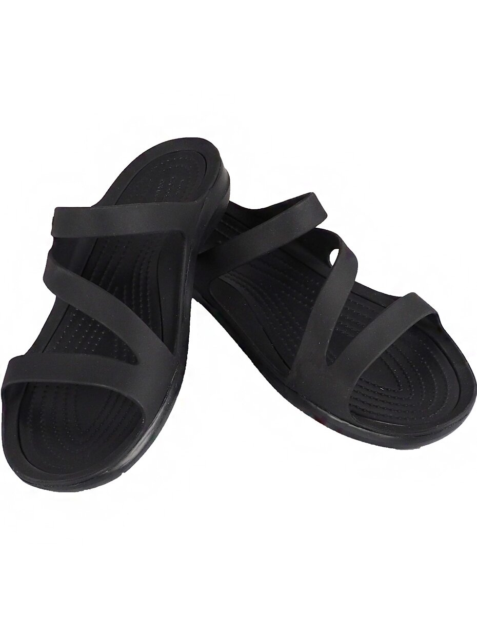 Crocs Swiftwater Sandal moteriškos šlepetės W juodos 203998 060 Crocs Swiftwater Sandal moteriškos šlepetės W juodos 203998 060