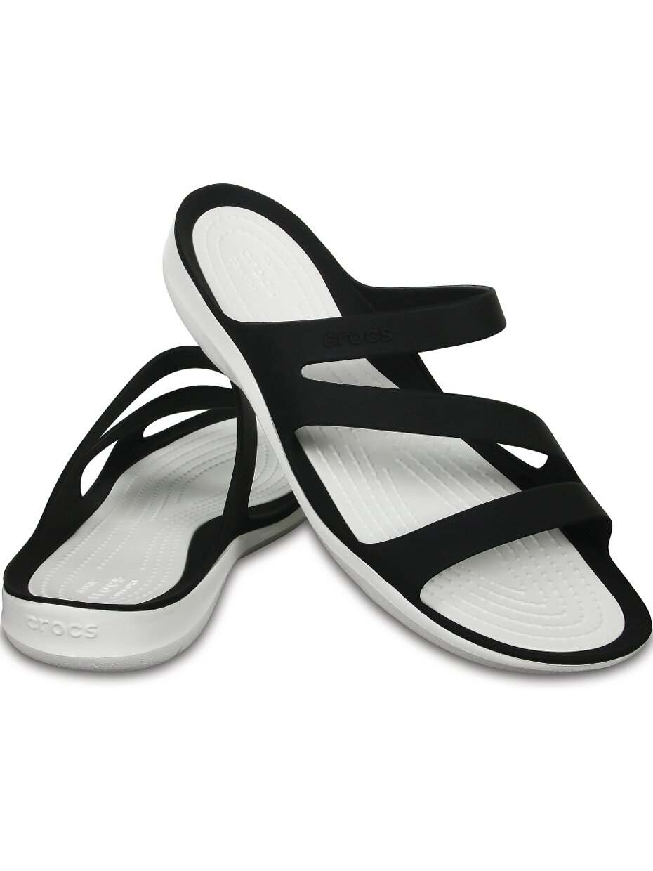 Crocs Swiftwater Sandal W moteriškos šlepetės juodos ir baltos 203998 066 3 Crocs Swiftwater Sandal W moteriškos šlepetės juodos ir baltos 203998 066 3