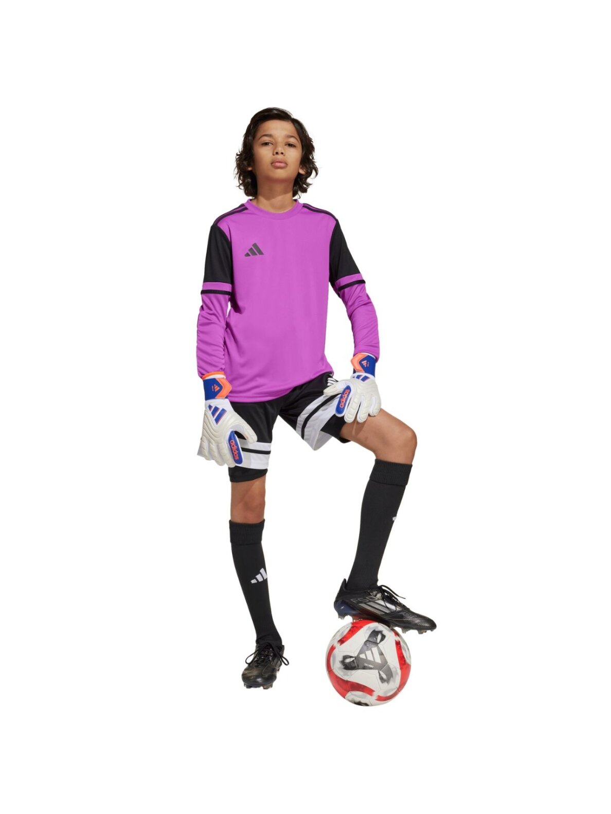 Adidas Squadra 25 Long Sleeve vaikams violetinė vartininko marškiniai JJ1939 4 Adidas Squadra 25 Long Sleeve vaikams violetinė vartininko marškiniai JJ1939 4