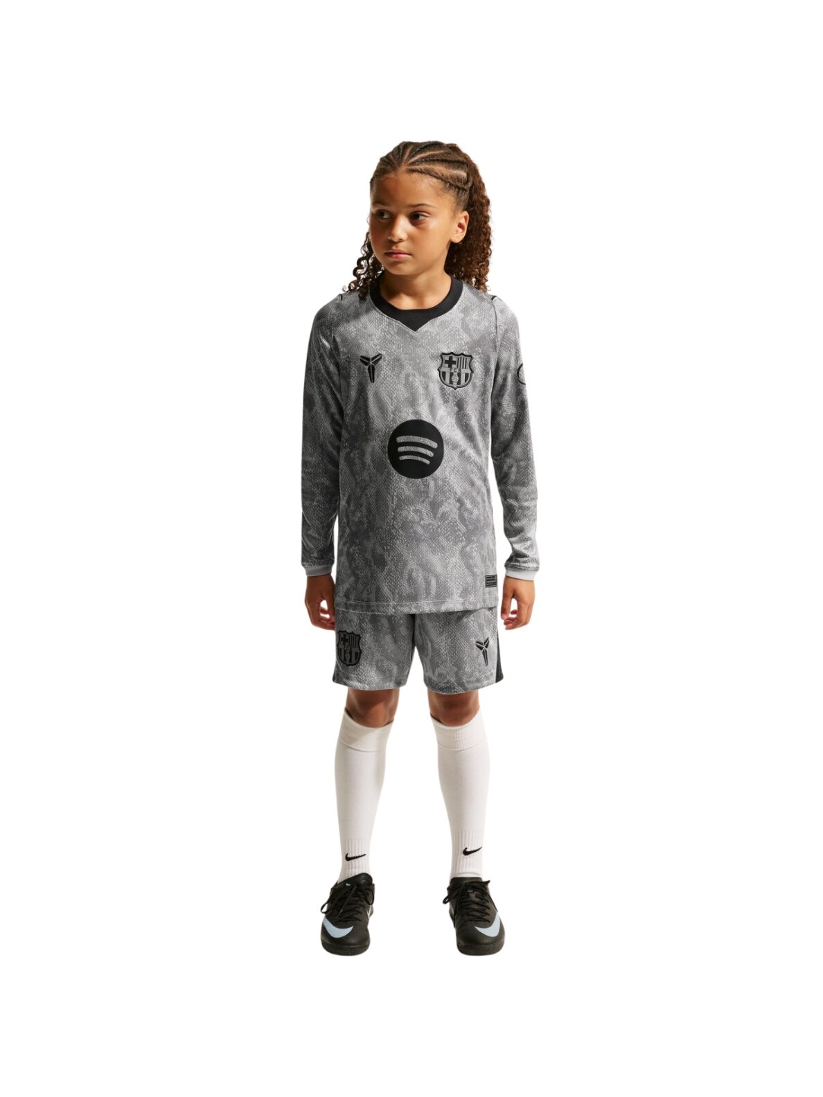 Nike FC Barcelona 2026/27 Stadium Away vaikiški vartininko marškinėliai, pilki, IO8337 013 8