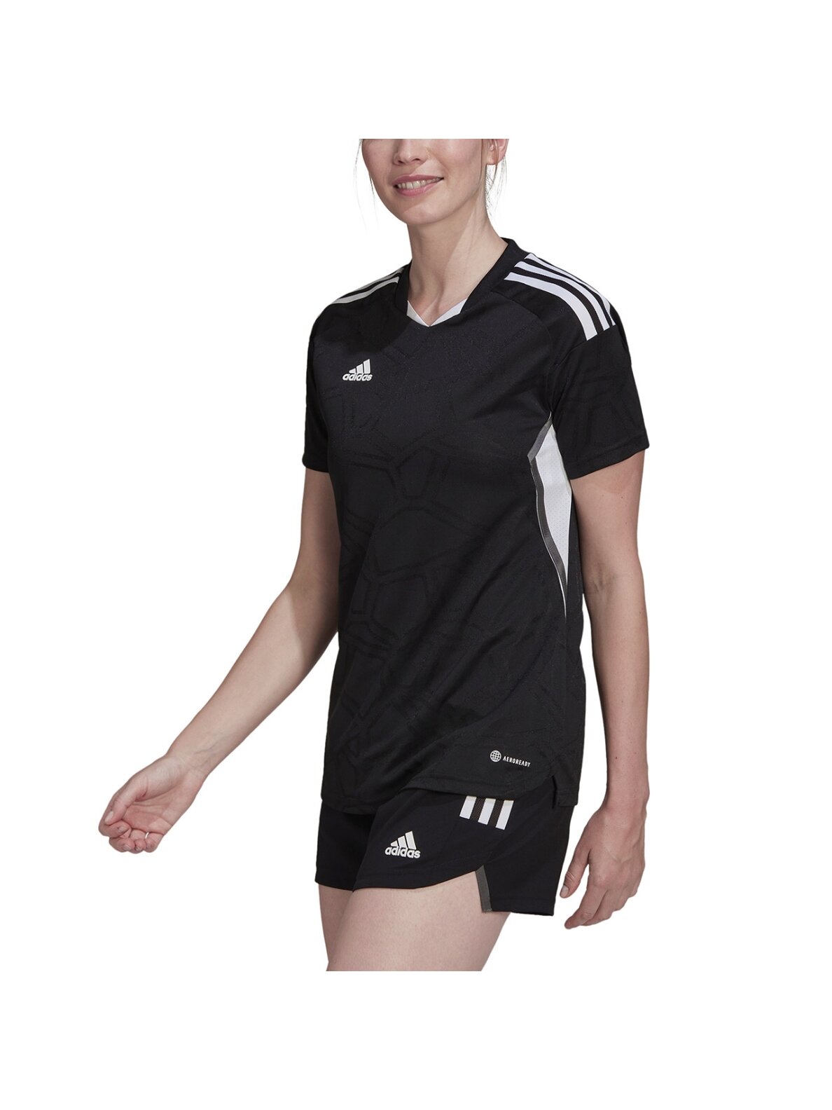 Adidas Condivo 22 Match Day moteriški marškinėliai, juodi balti HA3541 2 Adidas Condivo 22 Match Day moteriški marškinėliai, juodi balti HA3541 2