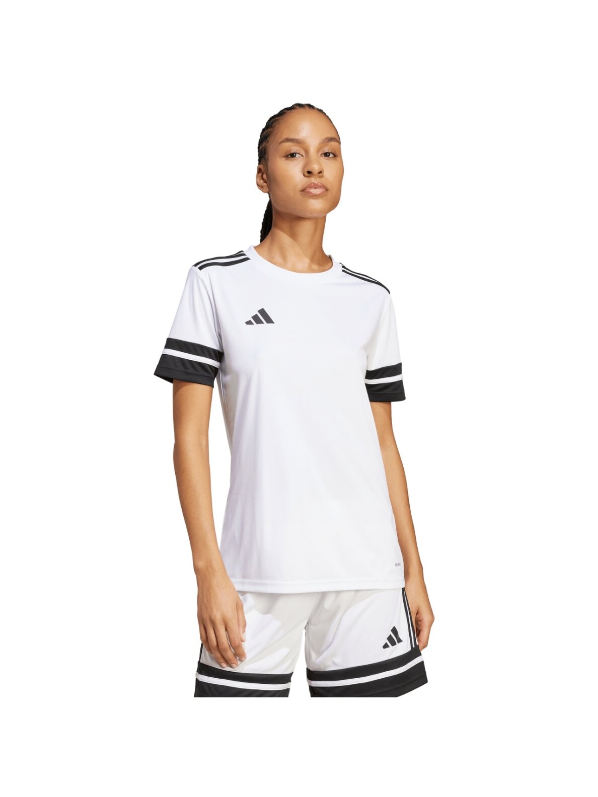 Adidas Squadra 25 Jersey marškinėliai moterims balti JI9991 Adidas Squadra 25 Jersey marškinėliai moterims balti JI9991
