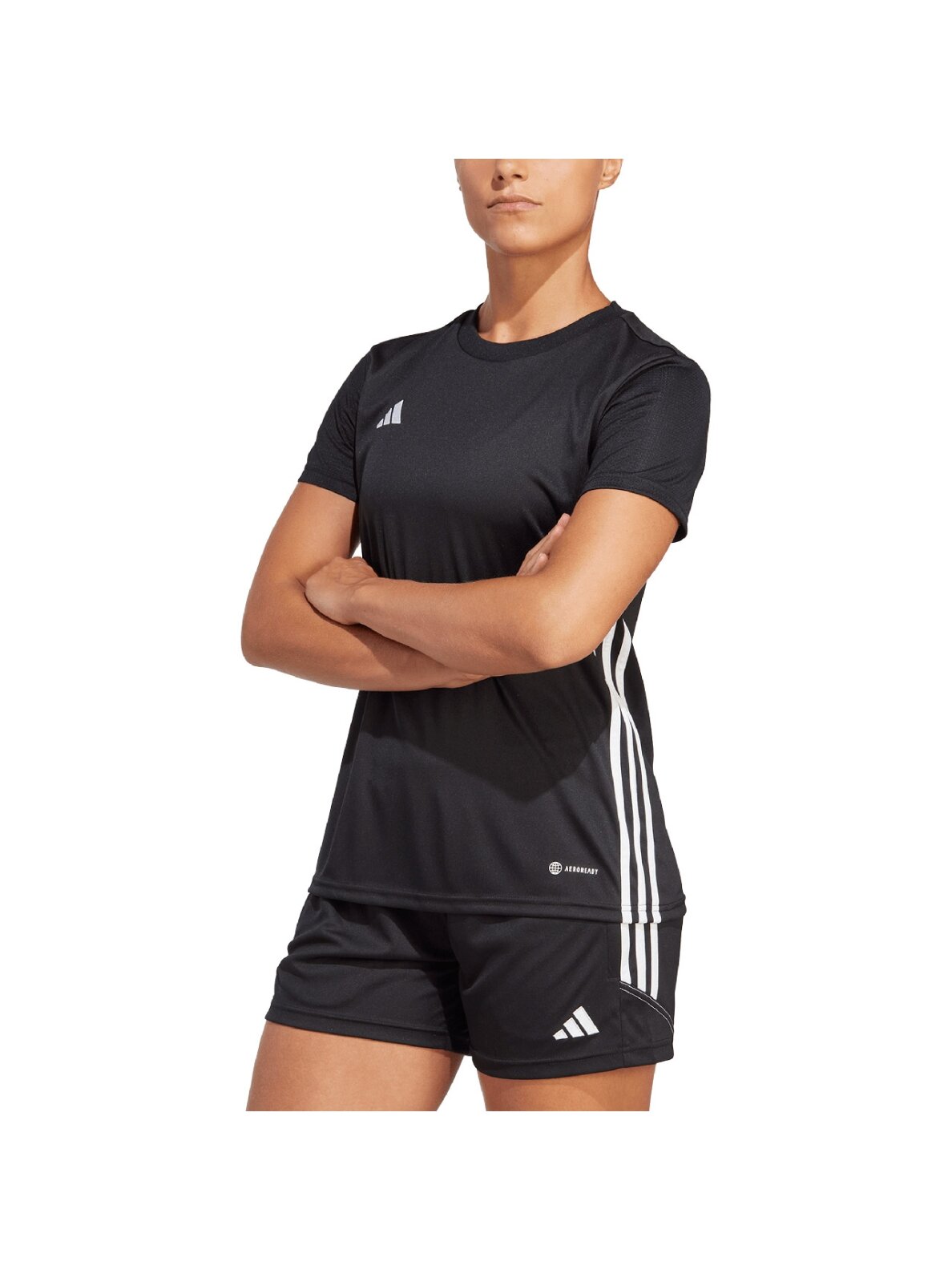 Adidas moteriški marškinėliai Stalas 23 Džersis juodas H44532 2 Adidas moteriški marškinėliai Stalas 23 Džersis juodas H44532 2
