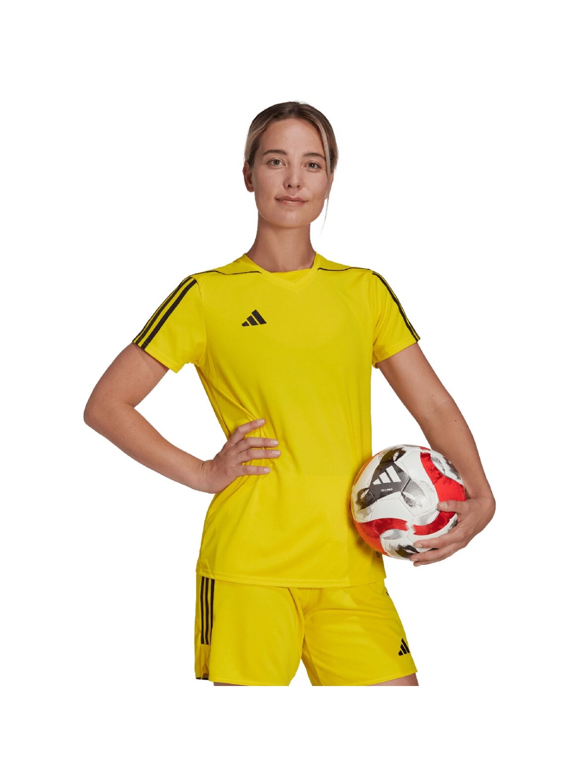 Adidas Tiro 23 League moterų marškinėliai geltoni HR4614 2
