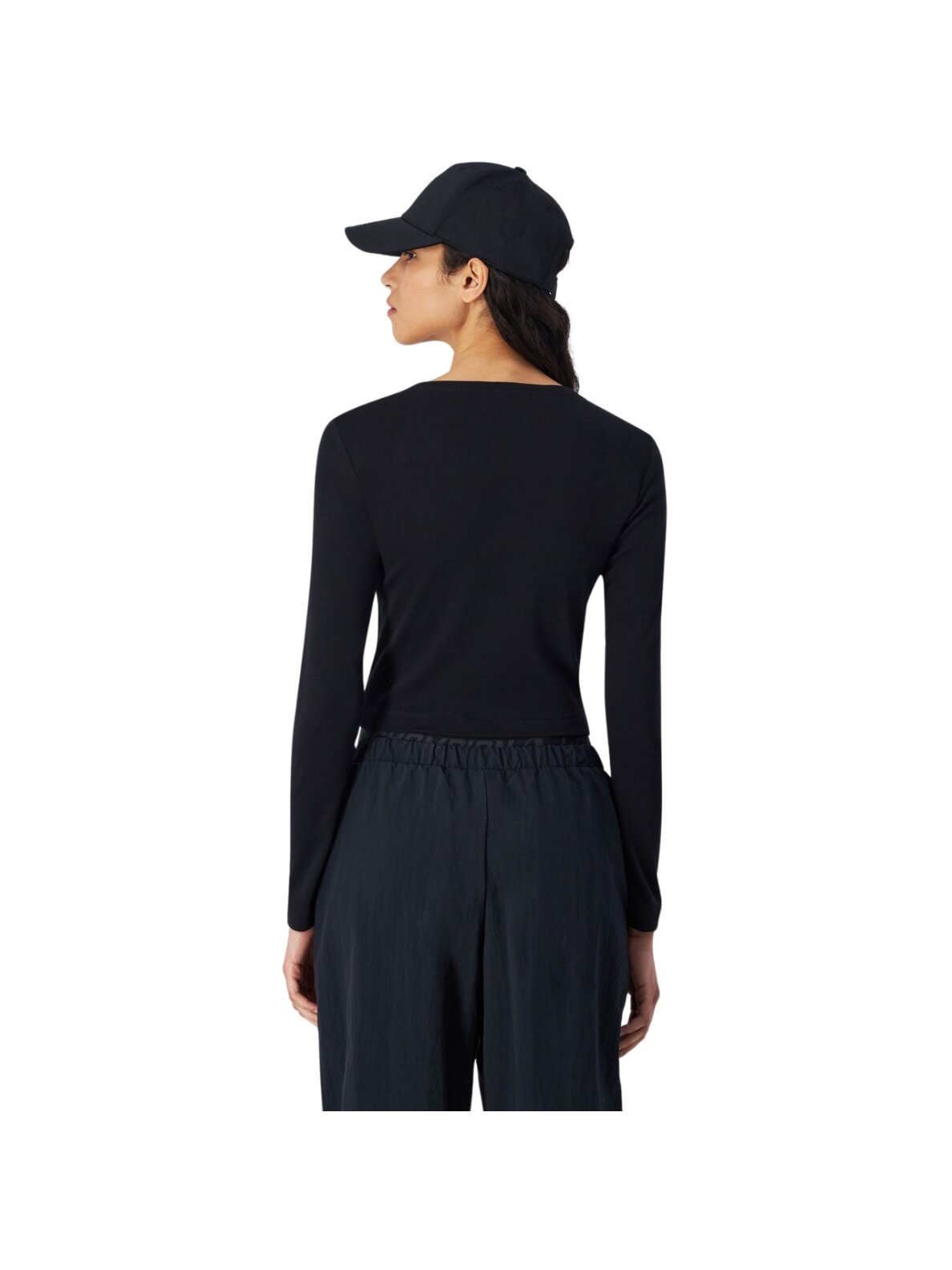 Champion Moteriški Crewneck Croptop marškinėliai juodi 117435 KK001 2