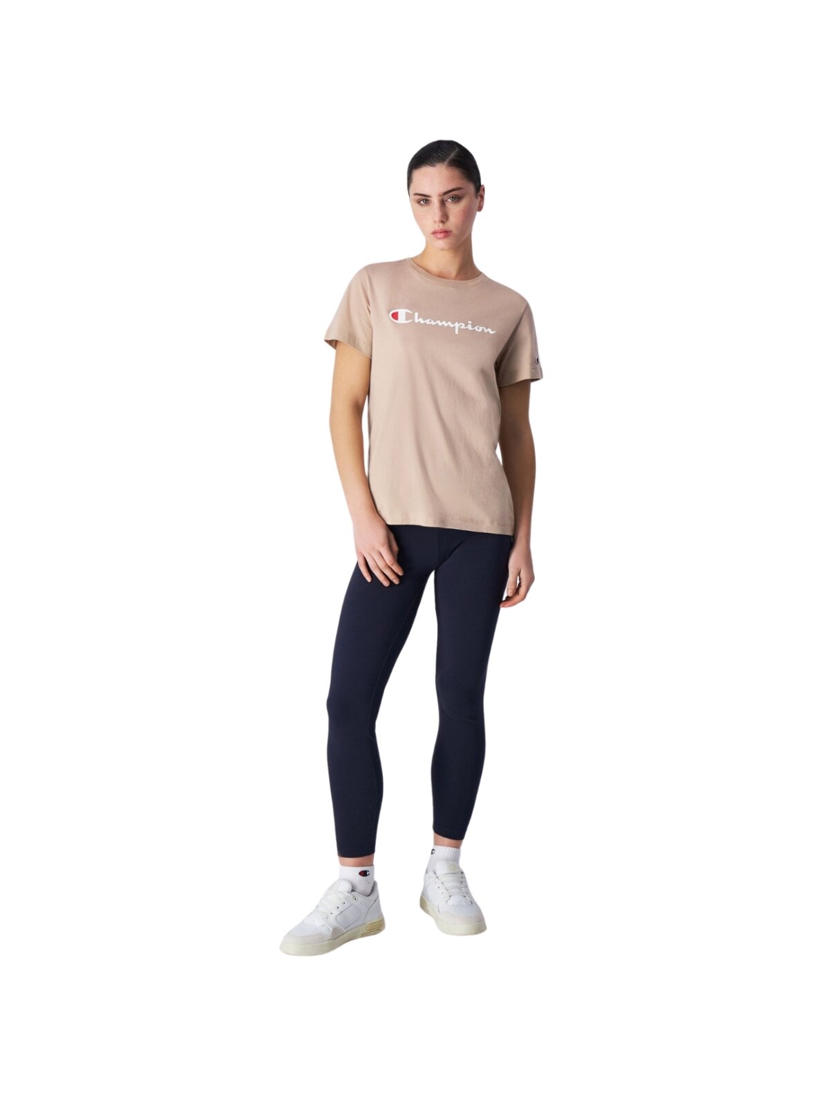 Champion SS Tee moteriški marškiniai, smėlio spalvos 117534 MS079 3 Champion SS Tee moteriški marškiniai, smėlio spalvos 117534 MS079 3