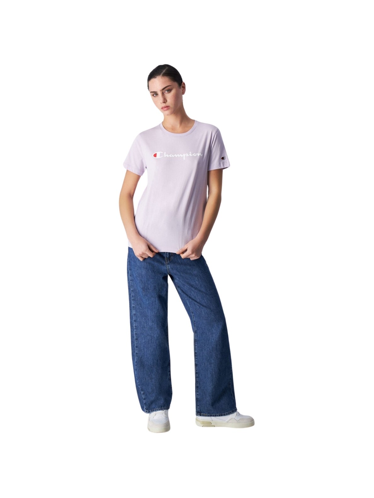 Champion SS Tee moteriški marškiniai violetiniai 117534 VS057 4