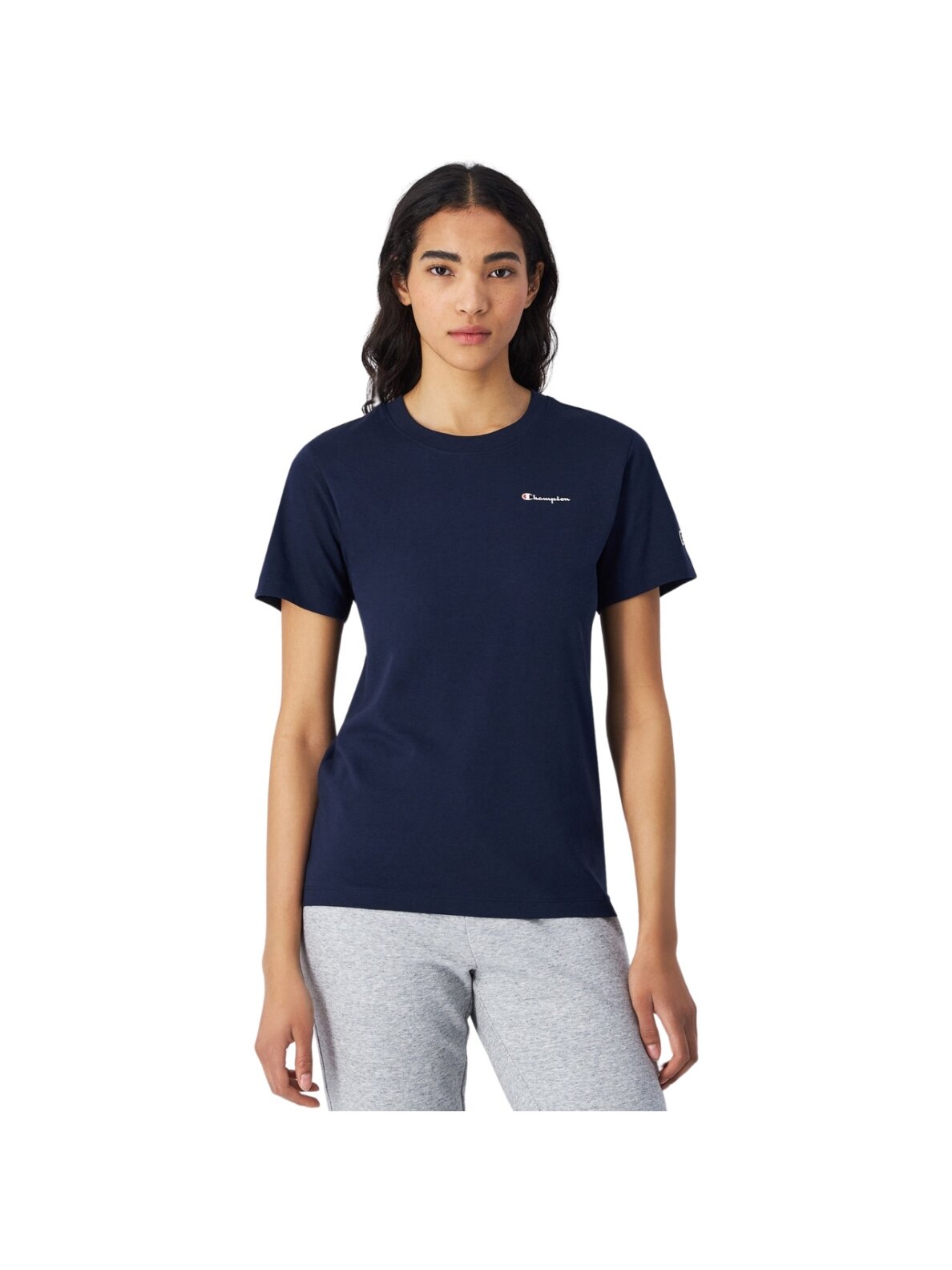 Champion SS Tee moteriški marškinėliai, tamsiai mėlyni 117535 BS501