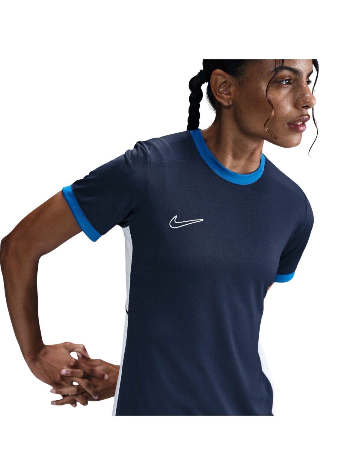 Nike moteriški marškinėliai Dri-Fit Academy 25 SS tamsiai mėlyni FZ9756 410 2 Nike moteriški marškinėliai Dri-Fit Academy 25 SS tamsiai mėlyni FZ9756 410 2