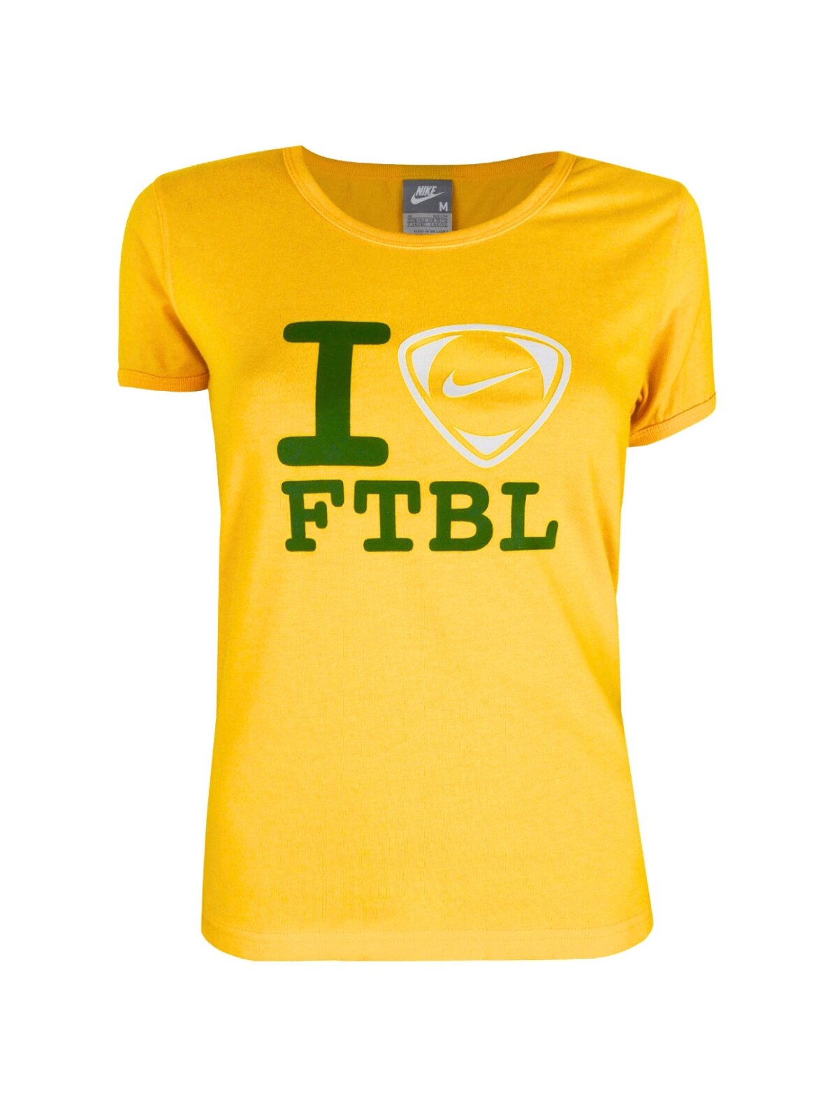 Nike I Love Ftbl moteriški marškinėliai geltoni 257286 703 Nike I Love Ftbl moteriški marškinėliai geltoni 257286 703