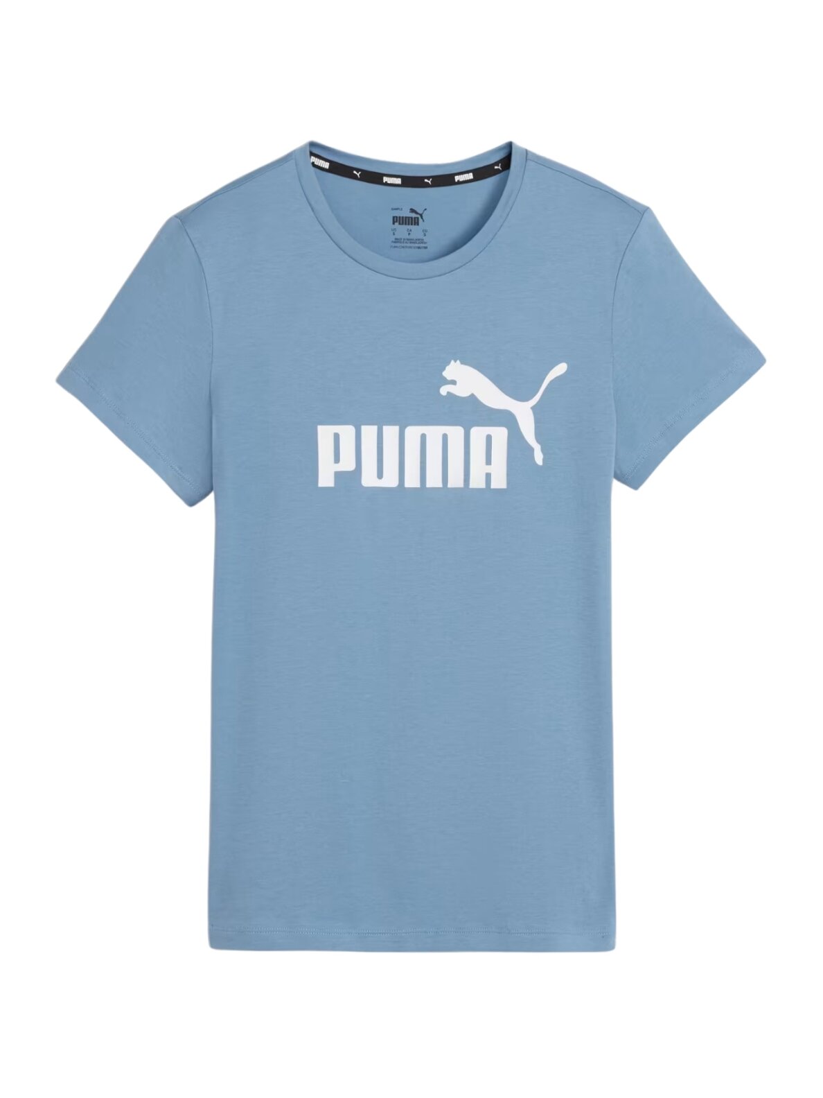 Puma ESS Logo Tee moteriški marškinėliai mėlyni 586775 20 Puma ESS Logo Tee moteriški marškinėliai mėlyni 586775 20