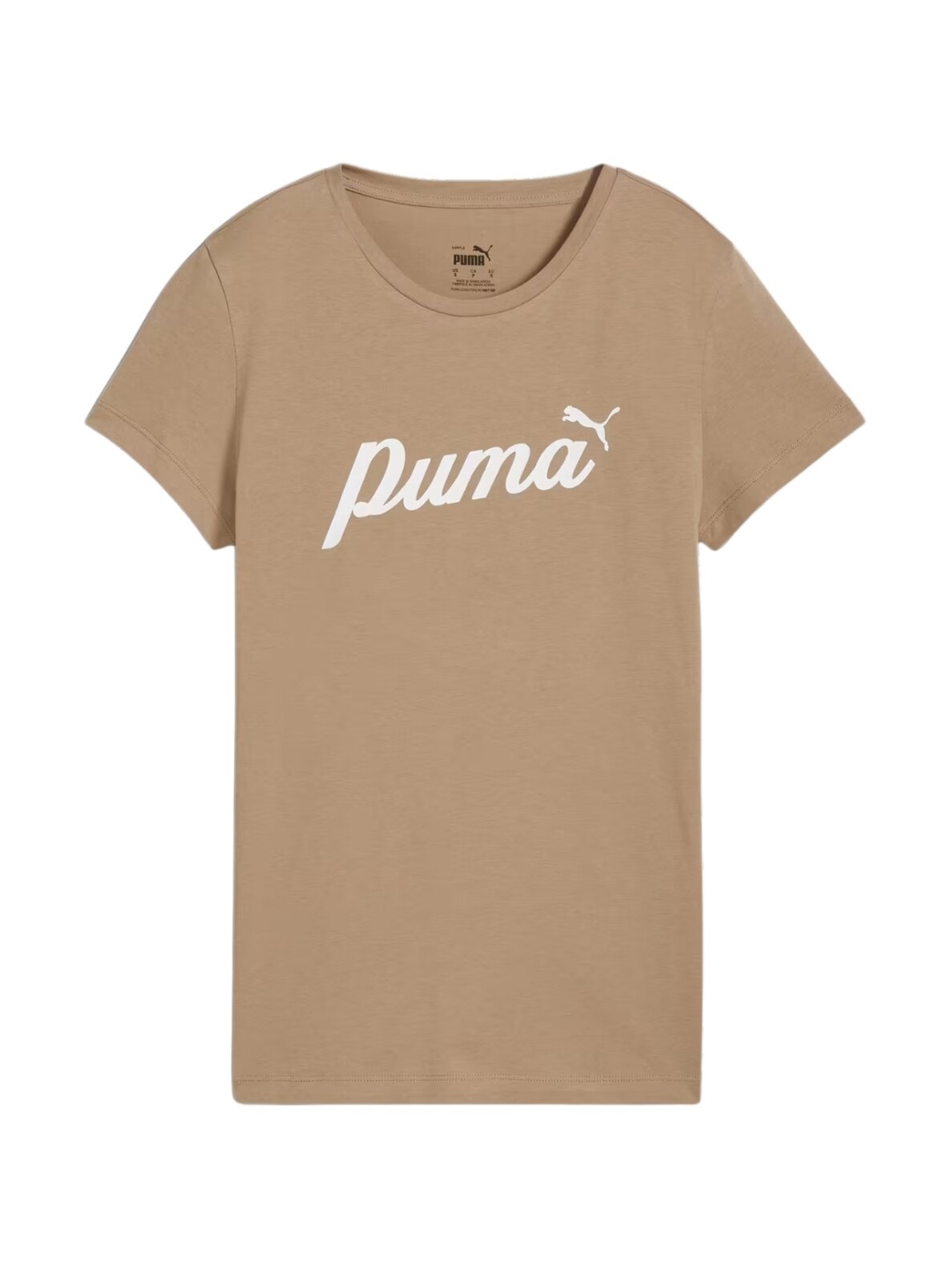 Puma ESS+Script moteriški marškinėliai smėlio spalvos 679315 67 Puma ESS+Script moteriški marškinėliai smėlio spalvos 679315 67