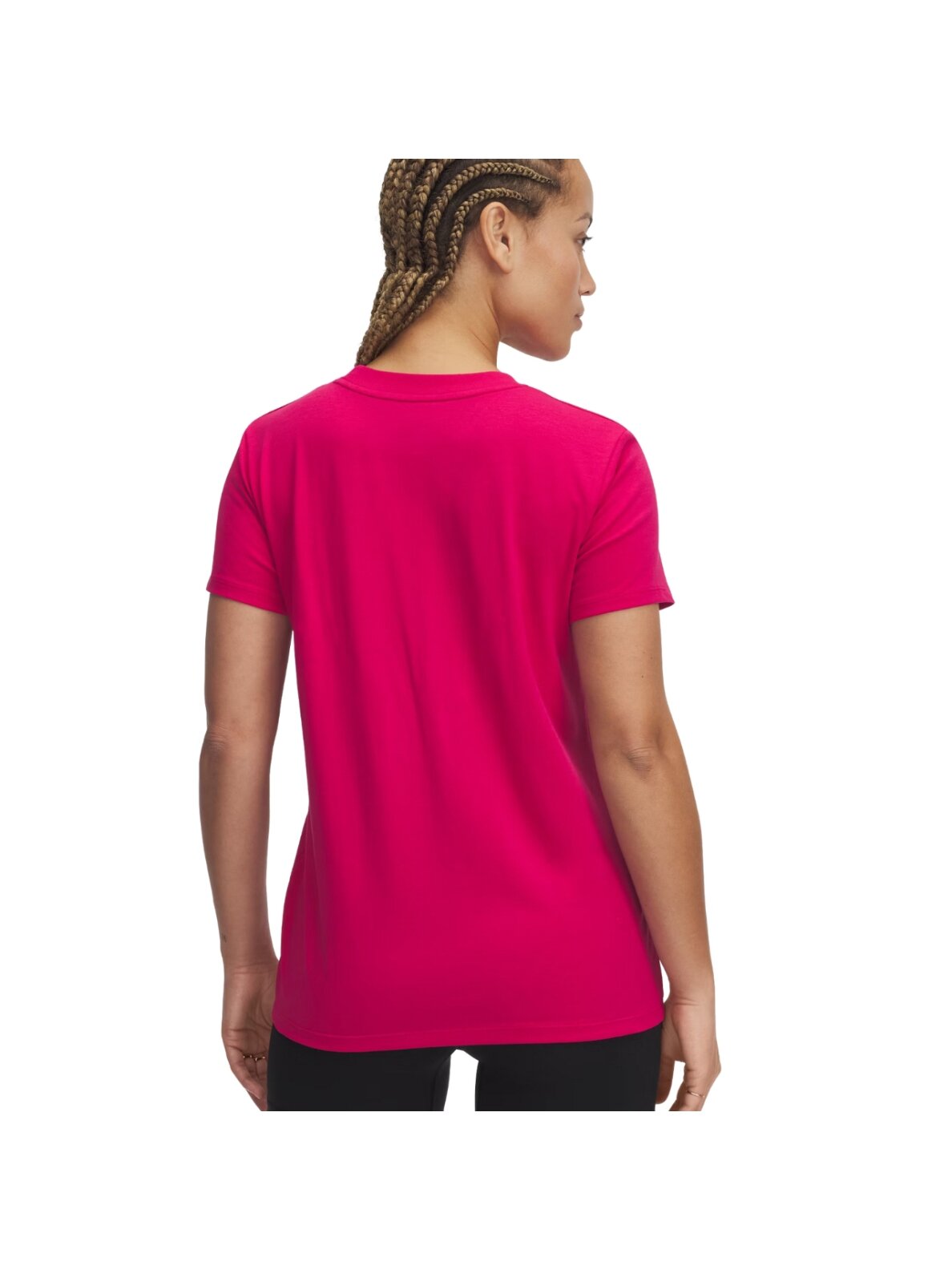 Under Armour Rival Core SS marškinėliai moterims fuksija 1