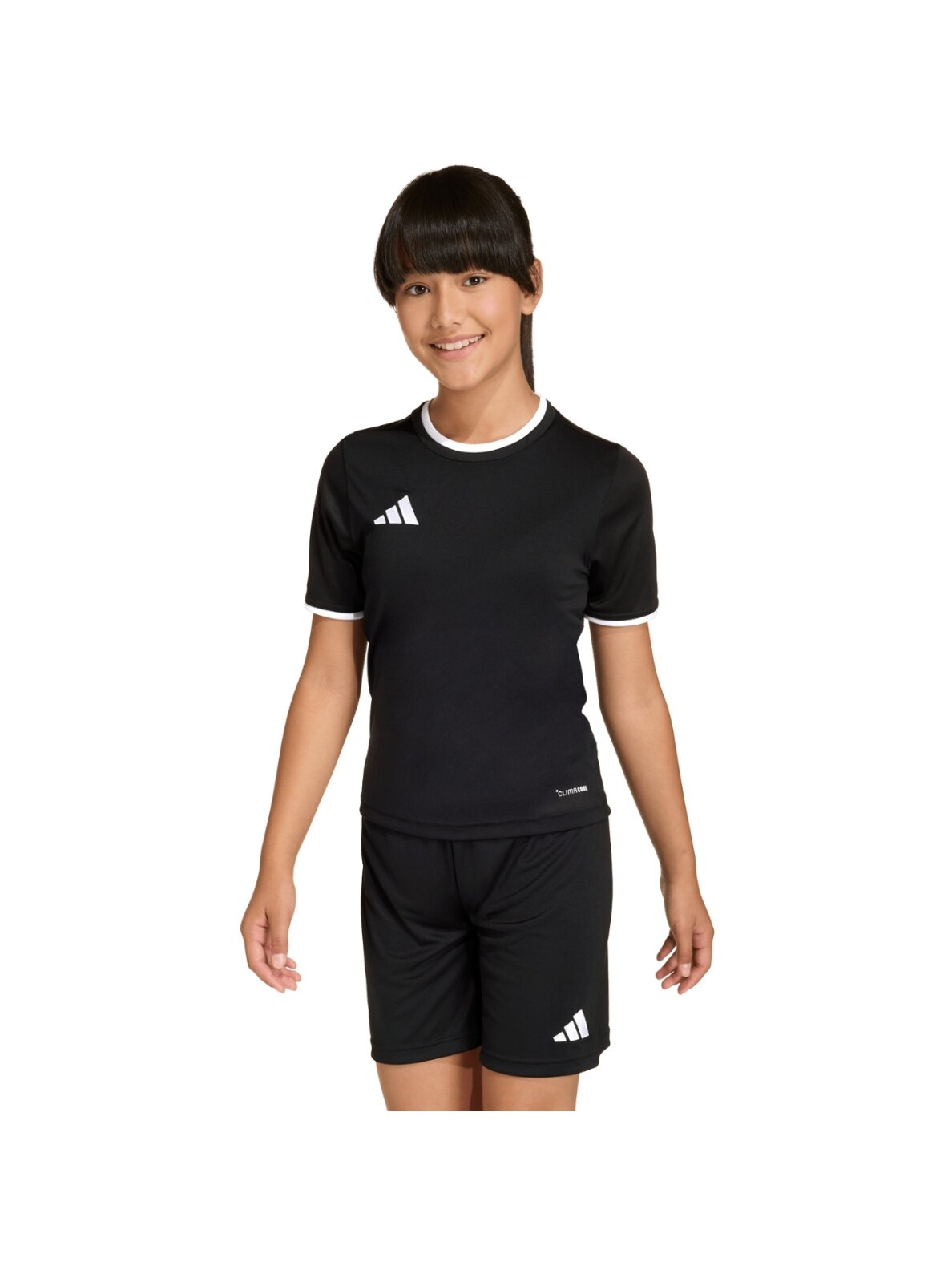 Adidas Entrada 26 Jersey marškinėliai vaikams juodi JZ2524 Adidas Entrada 26 Jersey marškinėliai vaikams juodi JZ2524