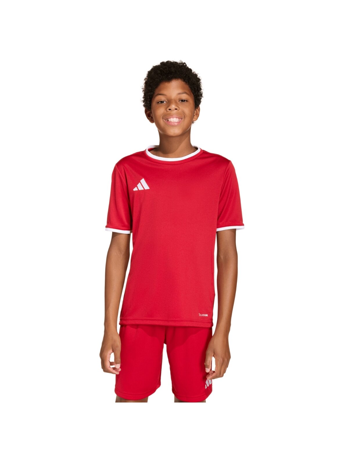 Adidas Entrada 26 Jersey vaikiški marškinėliai raudoni JZ2523 Adidas Entrada 26 Jersey vaikiški marškinėliai raudoni JZ2523