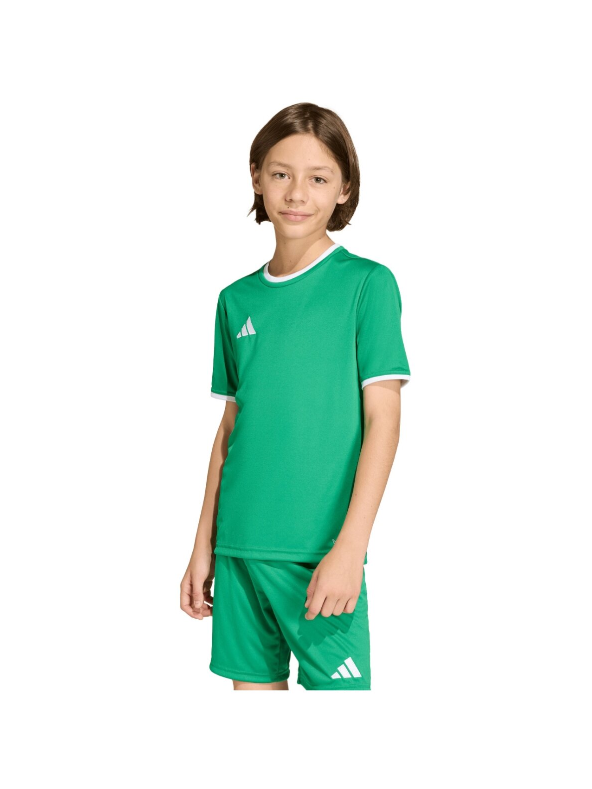 Adidas Entrada 26 Jersey vaikiški marškinėliai, žali JZ2528 Adidas Entrada 26 Jersey vaikiški marškinėliai, žali JZ2528