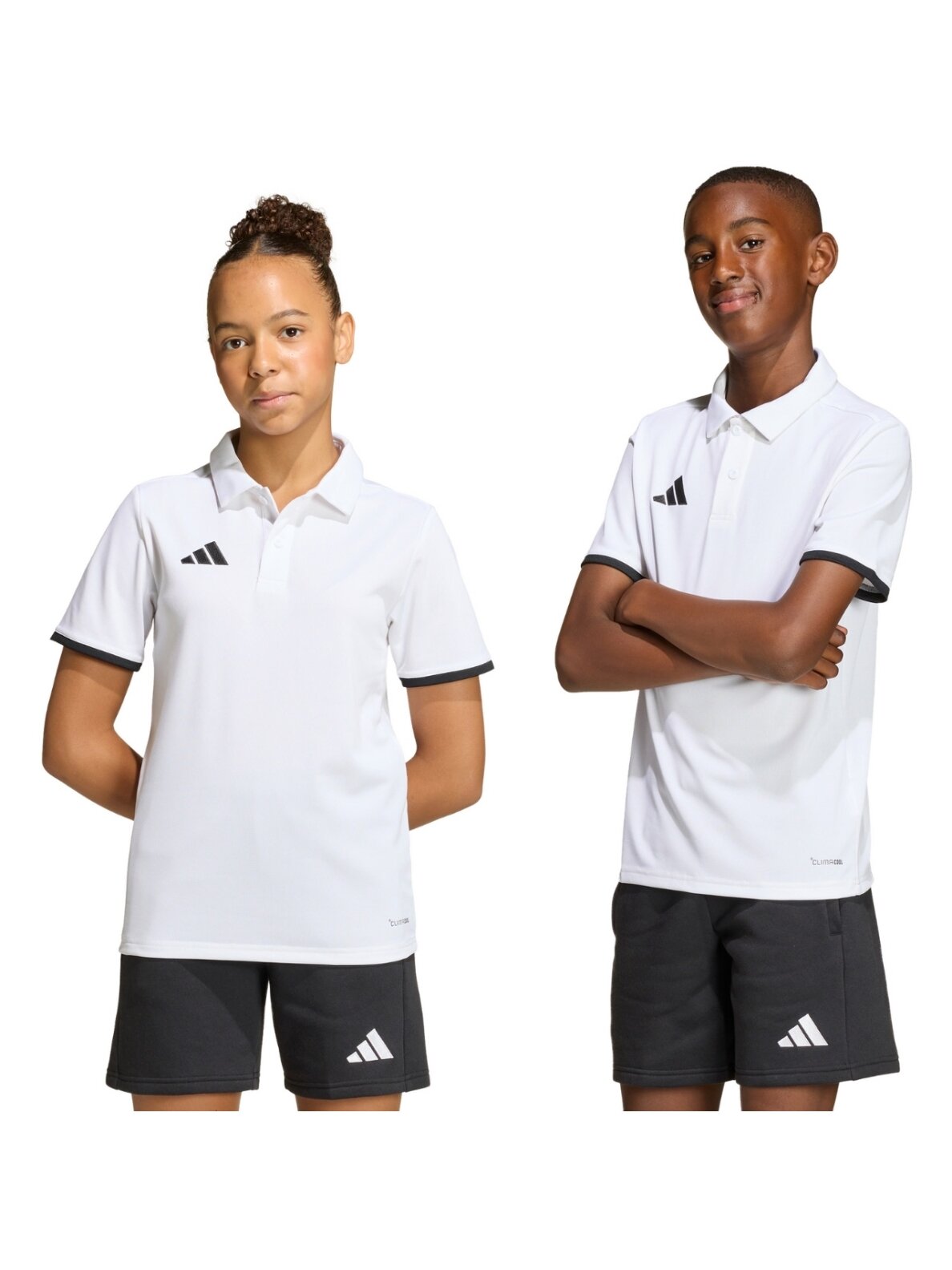Adidas Entrada 26 Polo marškinėliai vaikams balti JZ6624