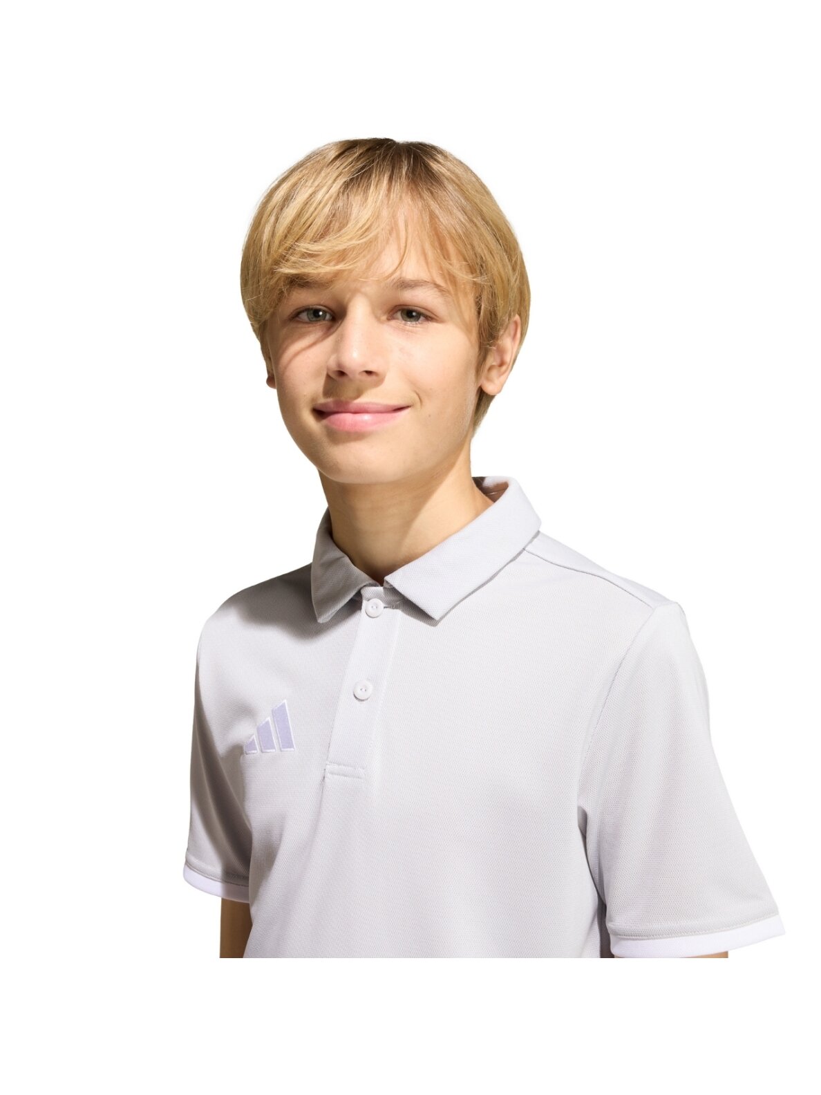Adidas Entrada 26 Polo marškinėliai vaikams šviesiai pilka JZ6628 5
