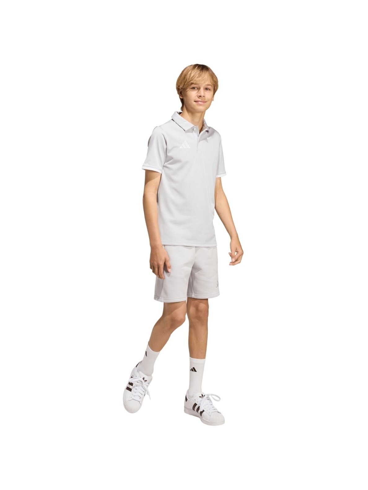 Adidas Entrada 26 Polo marškinėliai vaikams šviesiai pilka JZ6628 7