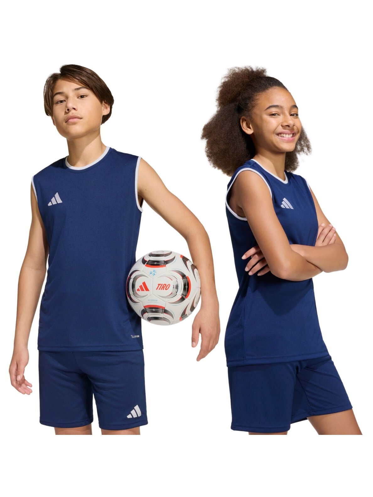Adidas Entrada 26 Sleeveless Jersey marškinėliai vaikams tamsiai mėlyni KB3936