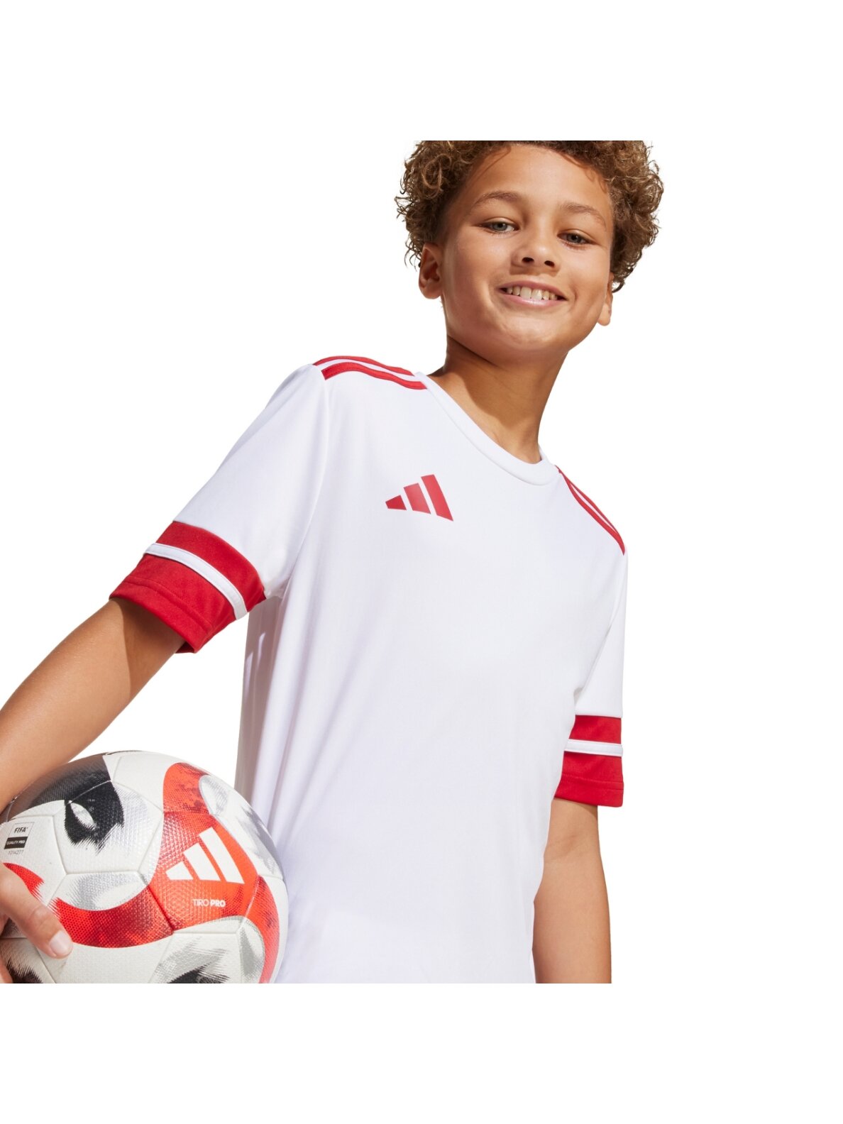 Adidas Squadra 25 Jersey vaikiški marškinėliai, balti JJ0059 6 Adidas Squadra 25 Jersey vaikiški marškinėliai, balti JJ0059 6