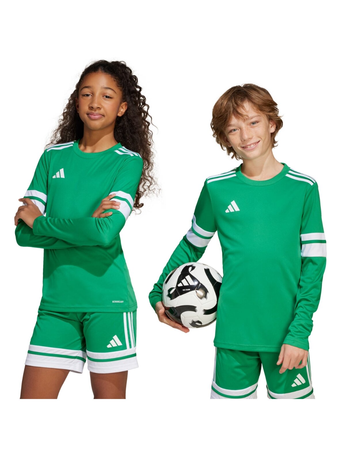Adidas Squadra 25 Long Sleeve marškinėliai vaikams žali JN7491 Adidas Squadra 25 Long Sleeve marškinėliai vaikams žali JN7491