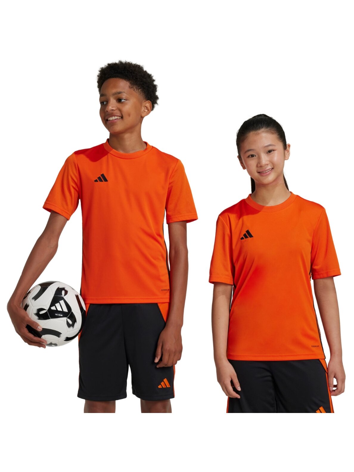 Vaikiški marškinėliai Adidas Table 23 Jersey oranžinė ir juoda JJ1157 Vaikiški marškinėliai Adidas Table 23 Jersey oranžinė ir juoda JJ1157