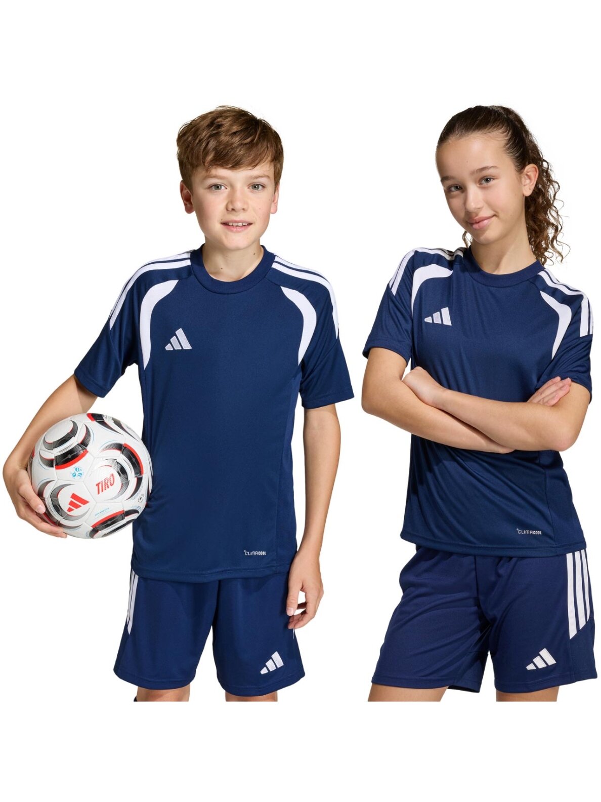Adidas Tiro 26 League Jersey marškinėliai vaikams tamsiai mėlyni-balta KB1323 Adidas Tiro 26 League Jersey marškinėliai vaikams tamsiai mėlyni-balta KB1323