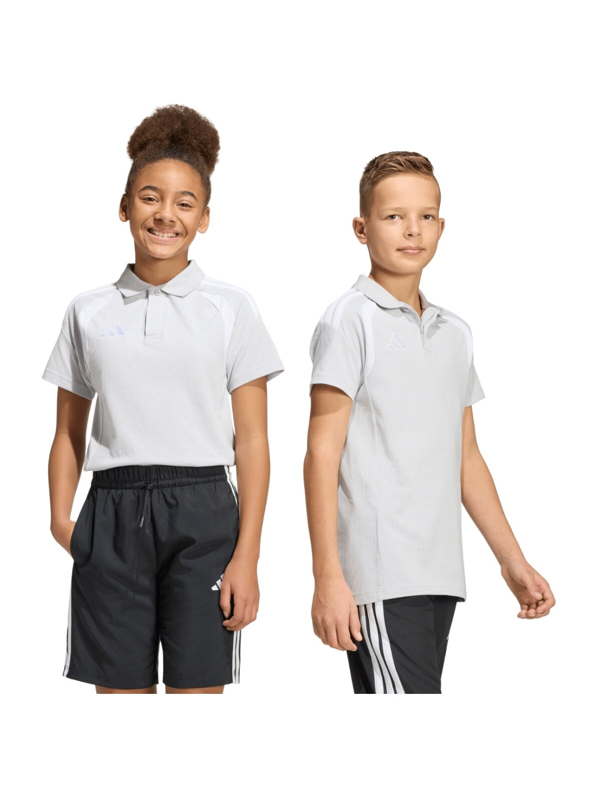 Adidas Tiro 26 League Polo marškinėliai vaikams pilki KF3405 Adidas Tiro 26 League Polo marškinėliai vaikams pilki KF3405
