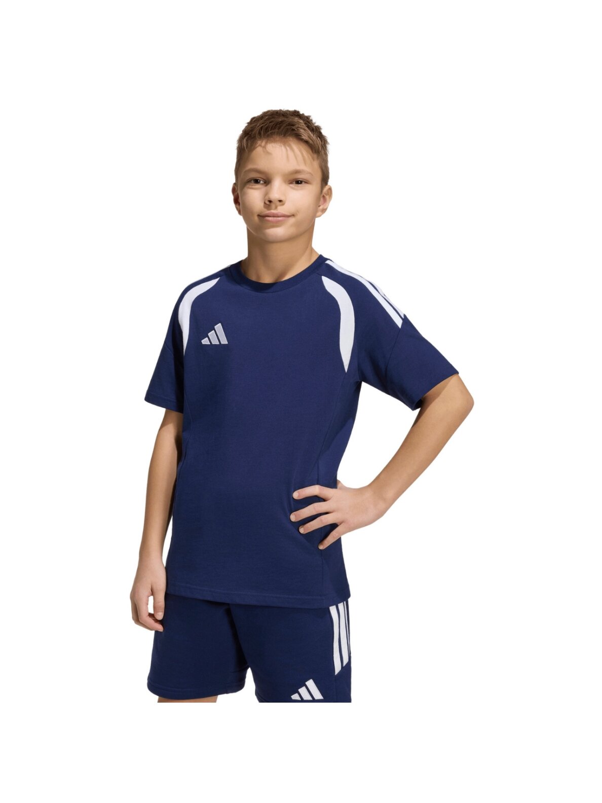 Adidas Tiro 26 League Tee marškinėliai vaikams tamsiai mėlyni JY7225 3 Adidas Tiro 26 League Tee marškinėliai vaikams tamsiai mėlyni JY7225 3