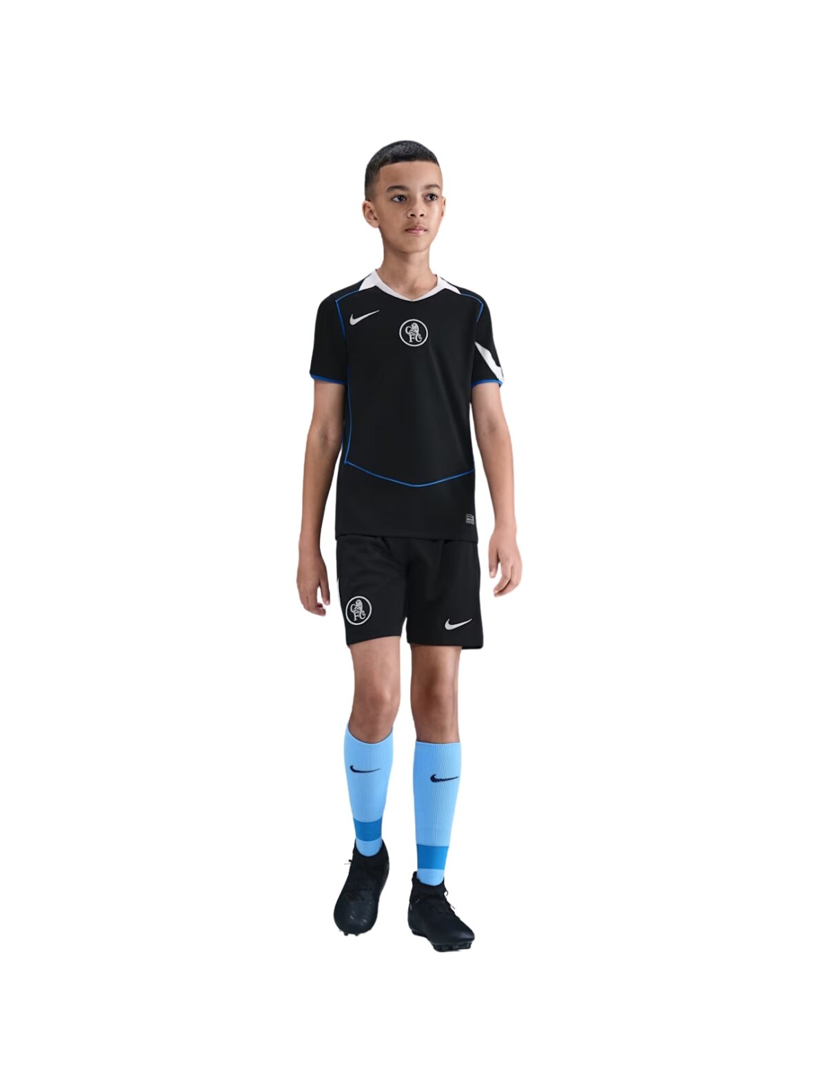 Nike Chelsea FC 2025/26 Stadium Tretieji vaikiški marškinėliai juodi HM4123 011 Nike Chelsea FC 2025/26 Stadium Tretieji vaikiški marškinėliai juodi HM4123 011