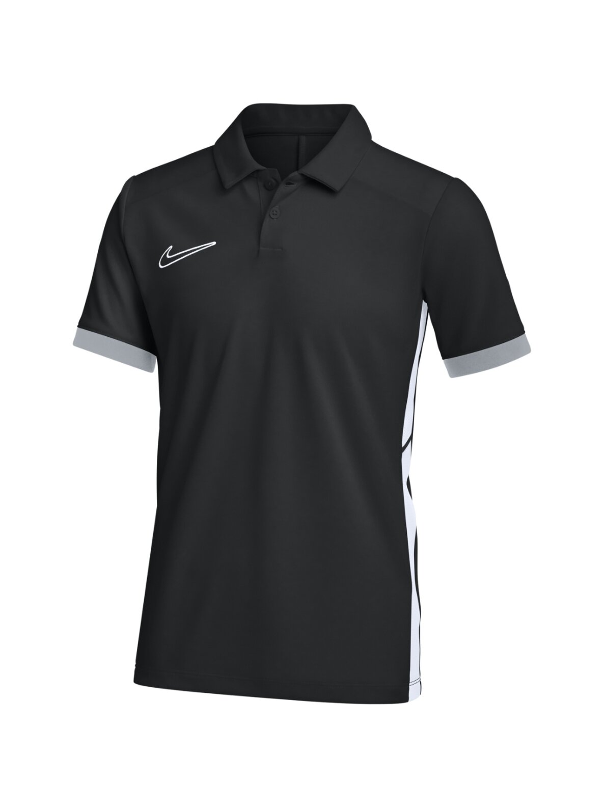 Nike Dri-Fit Academy 25 SS Polo poliesterinė marškinėliai vaikams juoda FZ9763 010 Nike Dri-Fit Academy 25 SS Polo poliesterinė marškinėliai vaikams juoda FZ9763 010
