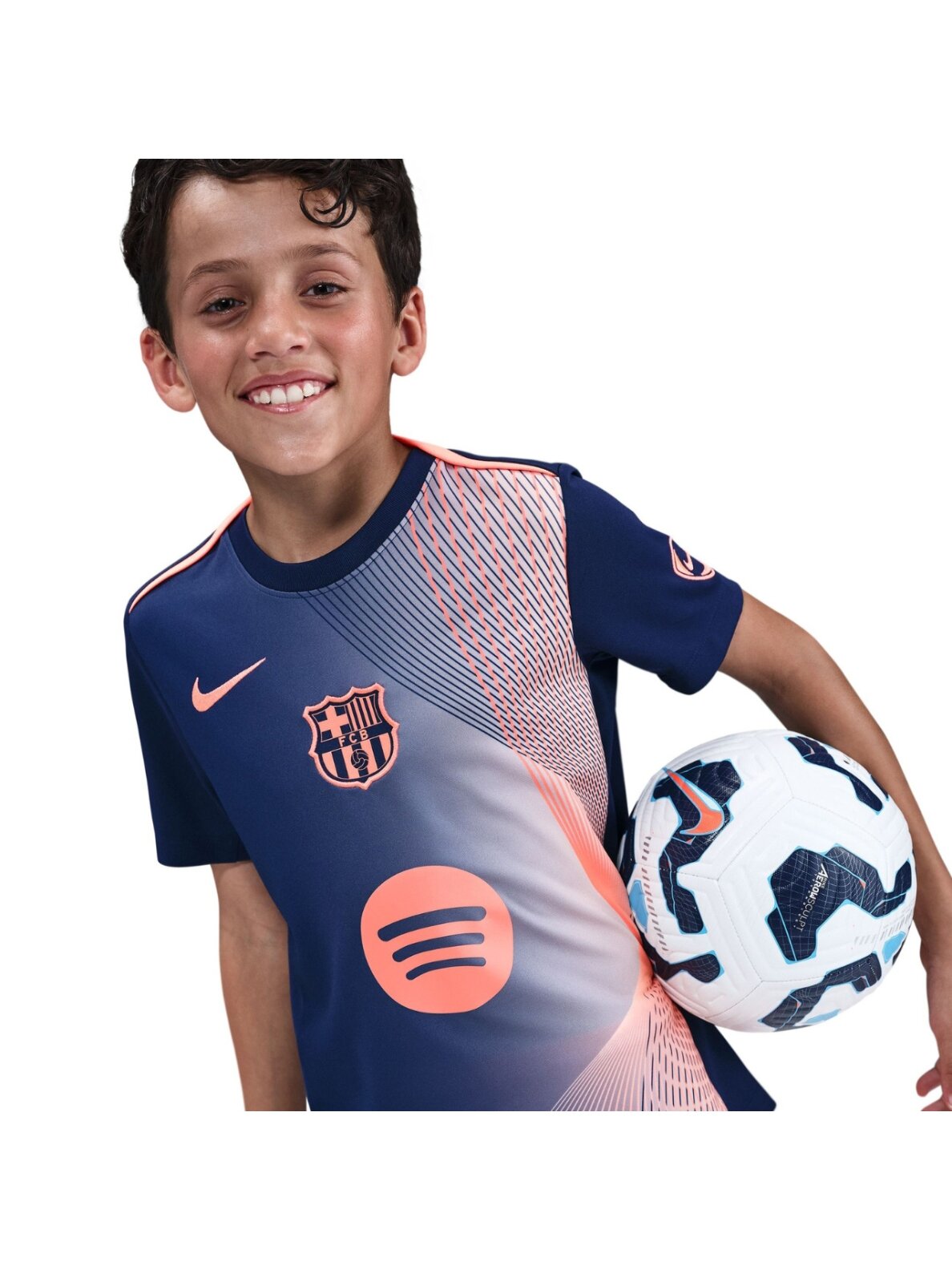 Nike FC Barcelona Academy Pro vaikiški marškinėliai, tamsiai mėlynos ir oranžinės spalvos HM4185 411 2