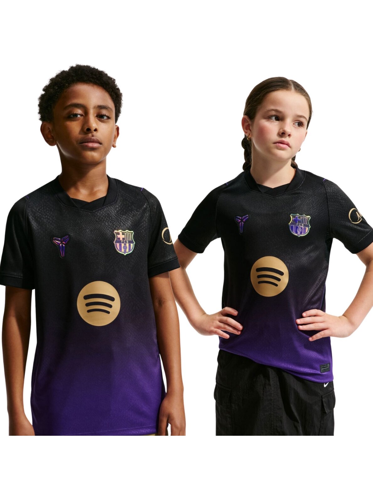 Nike FC Barcelona Stadium Away 2026/27 vaikiški marškinėliai, violetiniai-juodi, II1674 505