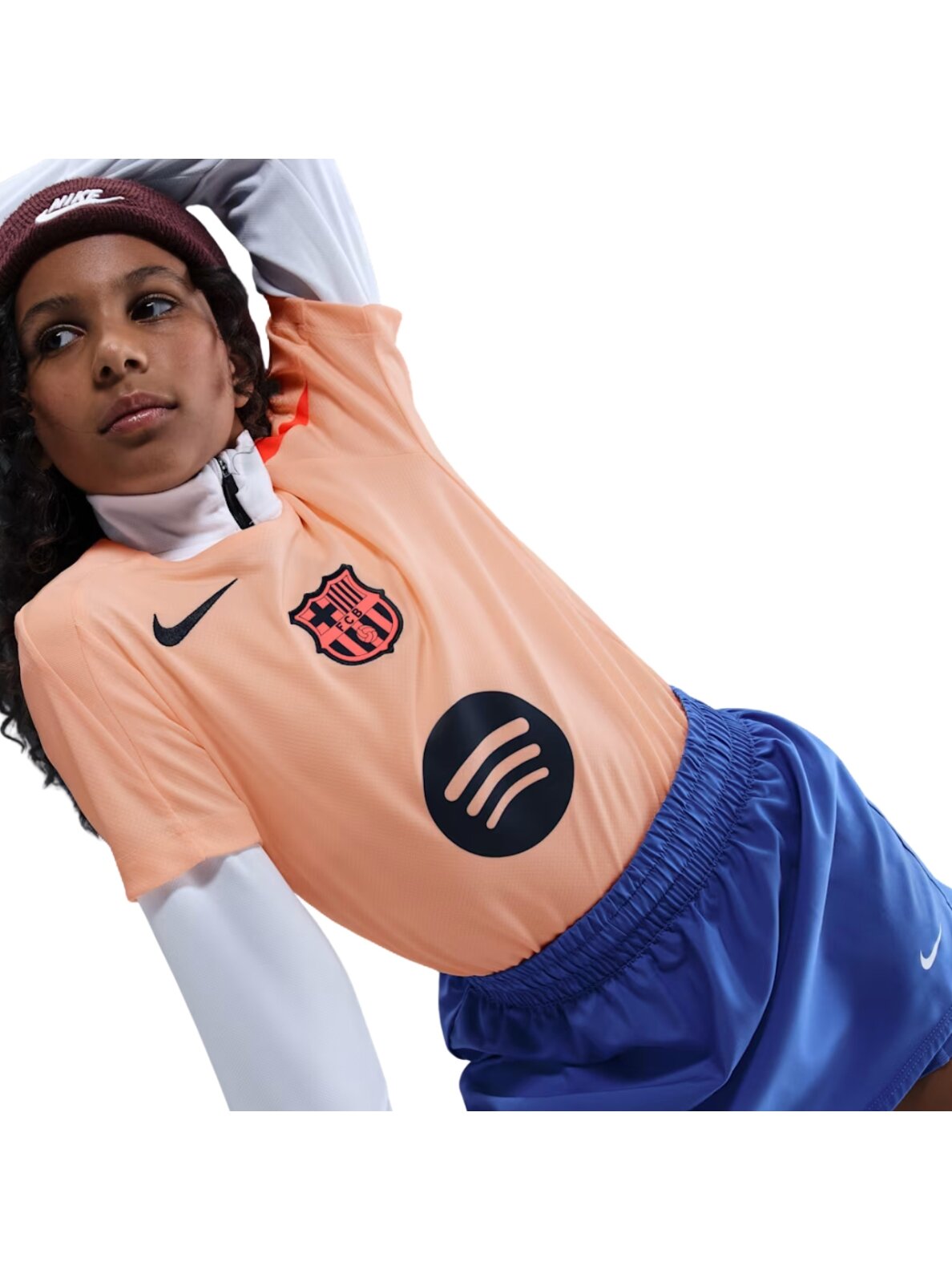 Nike FC Barcelona Strike Third vaikiški marškinėliai oranžiniai HM4443 808 4