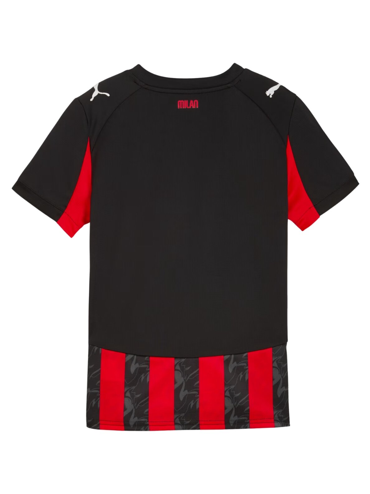 Puma AC Milan Home Jersey Replica vaikiški marškinėliai juodi ir raudoni 779965 01 1 Puma AC Milan Home Jersey Replica vaikiški marškinėliai juodi ir raudoni 779965 01 1