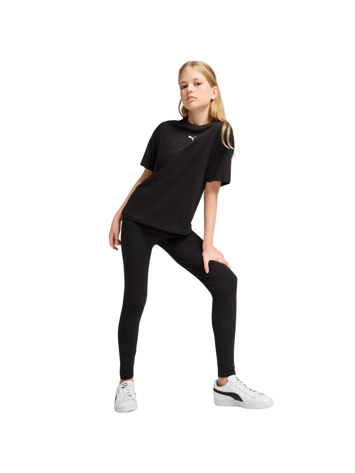 Vaikiški marškinėliai Puma Ess Centered Cat Logo Boxy Tee juoda 685131 01 4 Vaikiški marškinėliai Puma Ess Centered Cat Logo Boxy Tee juoda 685131 01 4