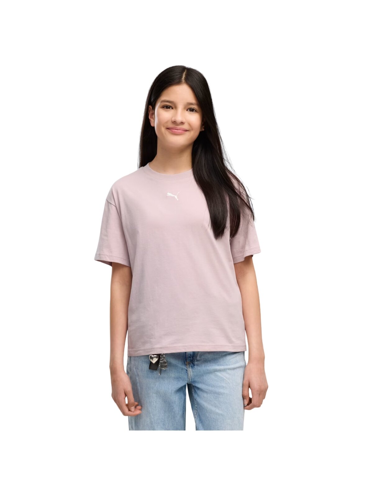 Vaikiški marškinėliai Puma Ess Centered Cat Logo Box Tee rožinė 685131 49 Vaikiški marškinėliai Puma Ess Centered Cat Logo Box Tee rožinė 685131 49