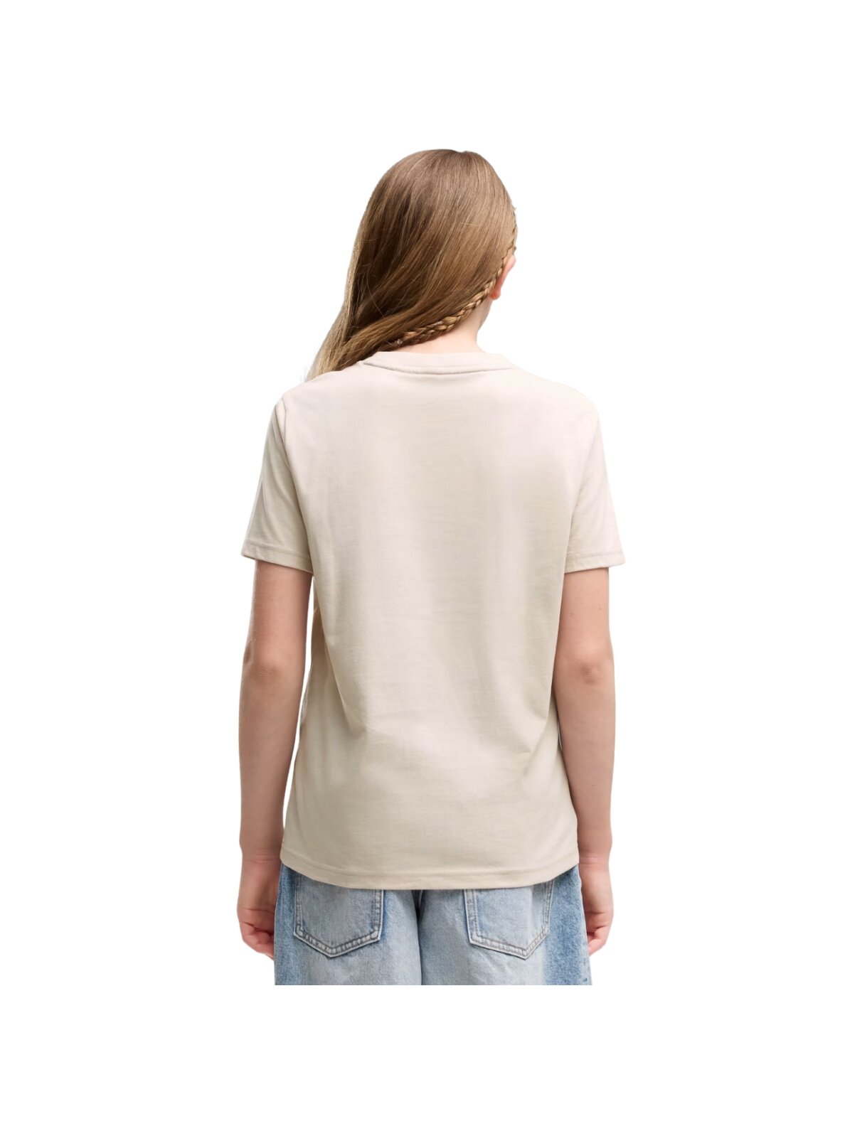 Vaikiški marškinėliai Puma ESS Centered Cat Logo Tee smėlio spalvos 692972 82 3