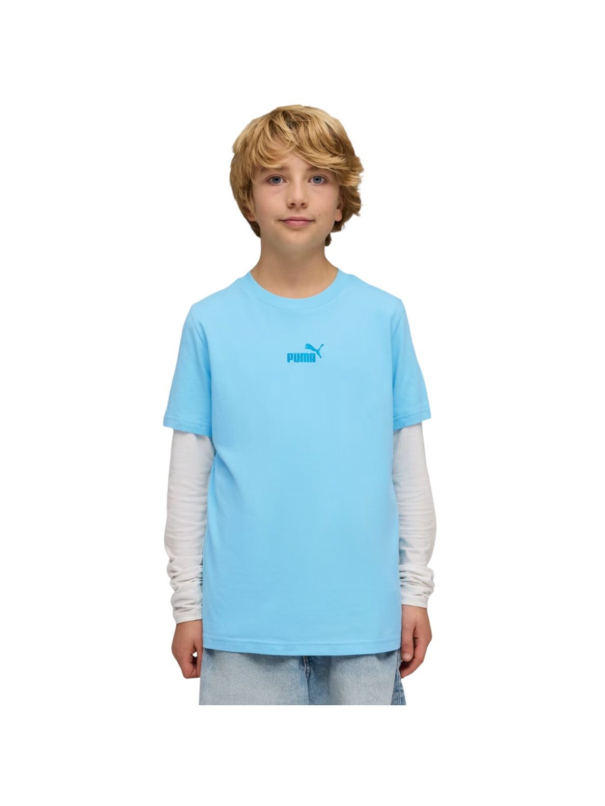 Puma ESS Small No.1 Logo Centered Tee marškinėliai vaikams mėlyni 692975 45