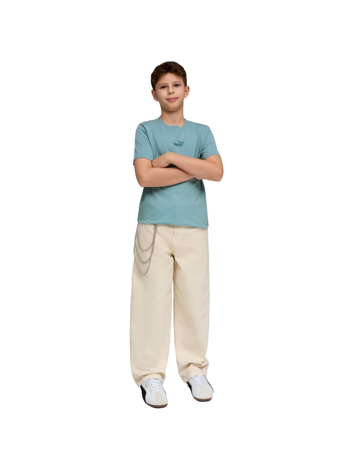 Puma ESS Small No.1 Logo Centered Tee marškinėliai vaikams mėlyni 692975 47 4