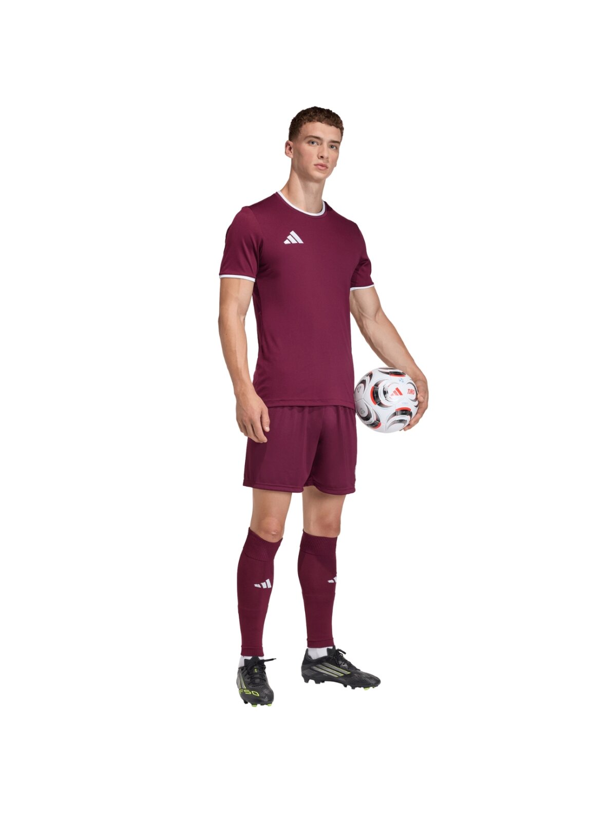 Adidas Entrada 26 Jersey marškinėliai vyrams bordo JZ2507 1 Adidas Entrada 26 Jersey marškinėliai vyrams bordo JZ2507 1