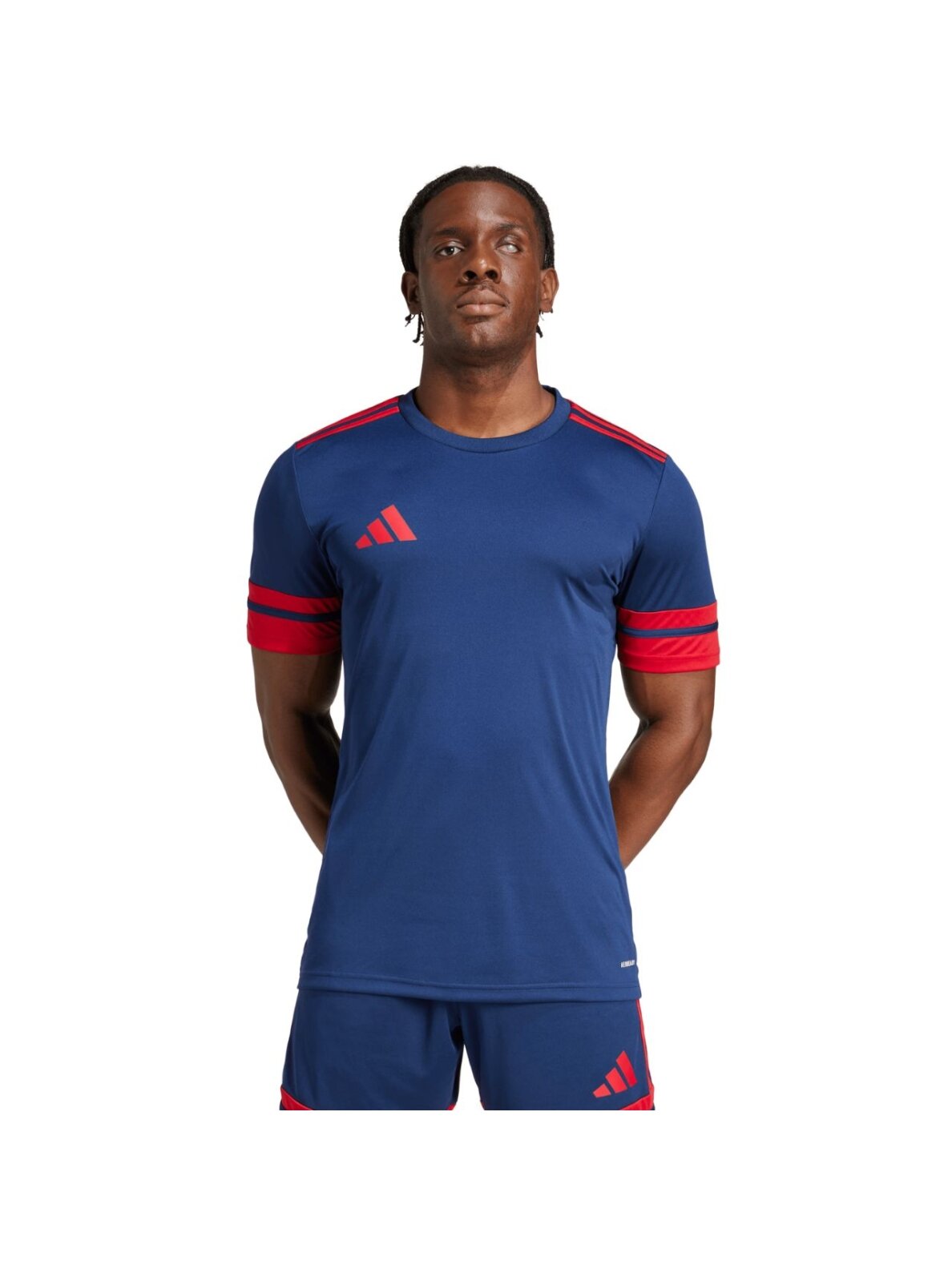 adidas Squadra 25 vyriški marškinėliai tamsiai mėlyni-raudoni JG5833 adidas Squadra 25 vyriški marškinėliai tamsiai mėlyni-raudoni JG5833